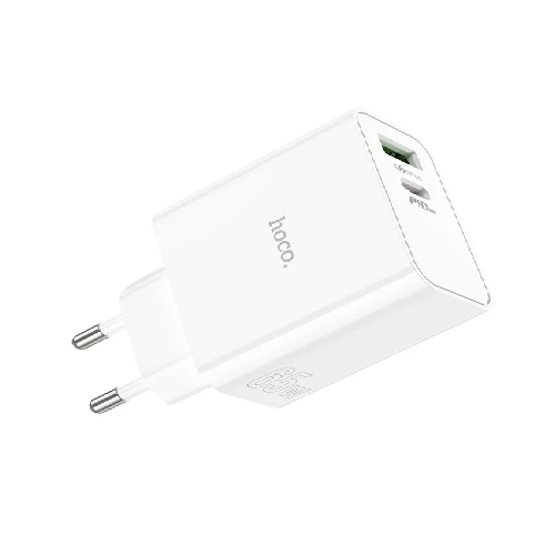 СЗУ HOCO C113A USB QC 3.0 + Type-C PD 65W White фото 