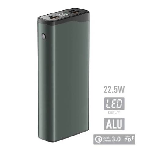 Внешний аккумулятор Olmio QL-20 20000mAh 22.5W (micro usb type-c) QC3.0/PD LCD Gray фото 